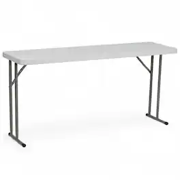 JETRANSPORT - Kathryn 5' Rectangular Plastic Folding Table Long Foldable For Indoor/outdoor Events White - Default