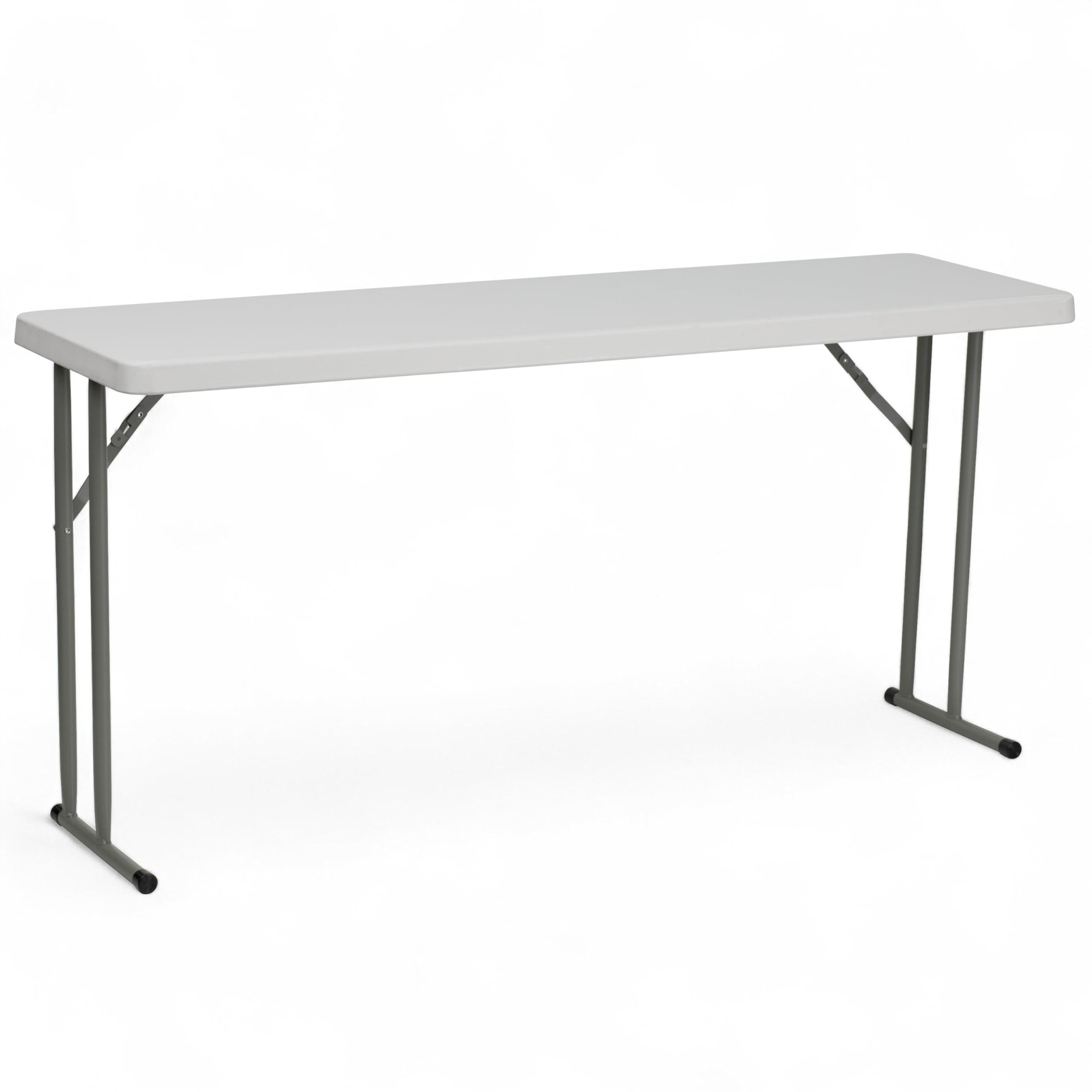 Front. JETRANSPORT - Kathryn 5' Rectangular Plastic Folding Table  Long Foldable For Indoor/outdoor Events White - Default.