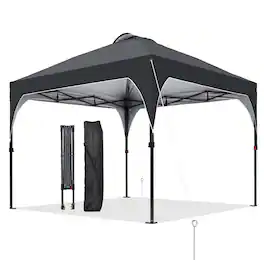Ainfox - 10x10 Pop Up Canopy Tent,Instant Outdoor Gazebo with Carrying Bag,Easy Up Canopy for Events,Parties,Camping - Black