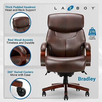 La Z Boy Bradley Bonded Leather Executive Chair, Roasted Chestnut