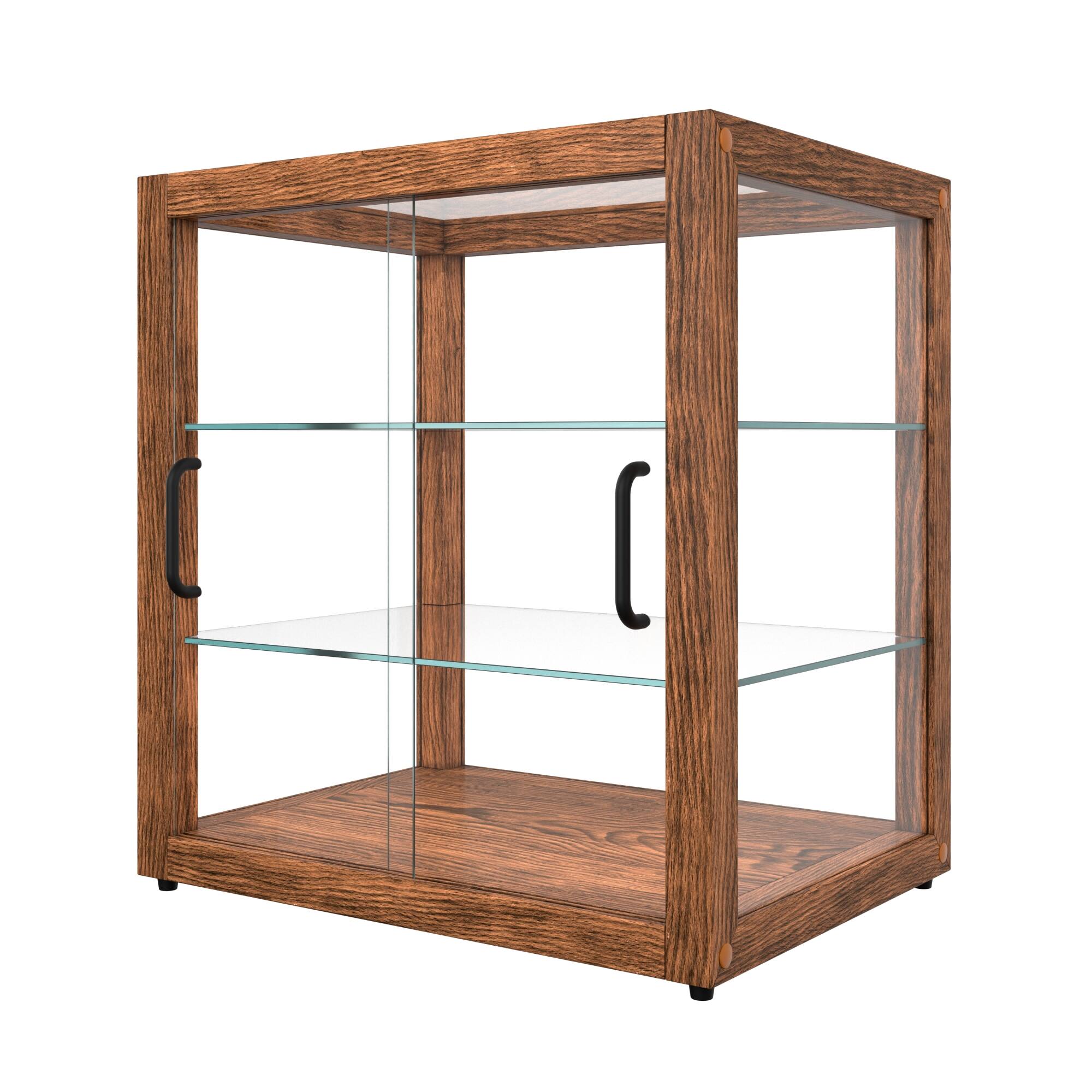 Alt View 5. Koolmore - 20 In. 3-Tier Artisan Dark Wooden Bakery Square Display case, 2.5 cu. ft. (KM-BDW-20D) - Dark ash wood color.