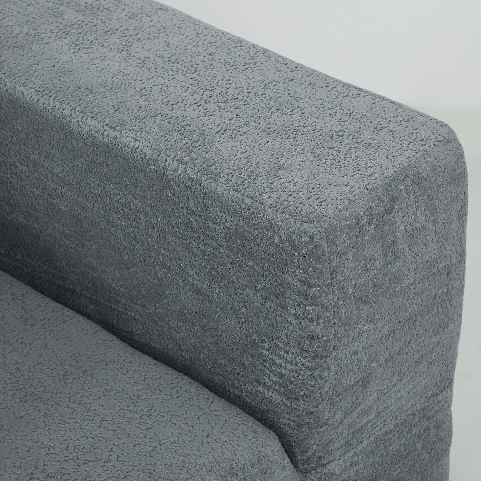 Alt View 8. Homcom - Sectional Sofa, Boneless U-Shape Sectional Couch with 2 Ottomans - Dark Gray.