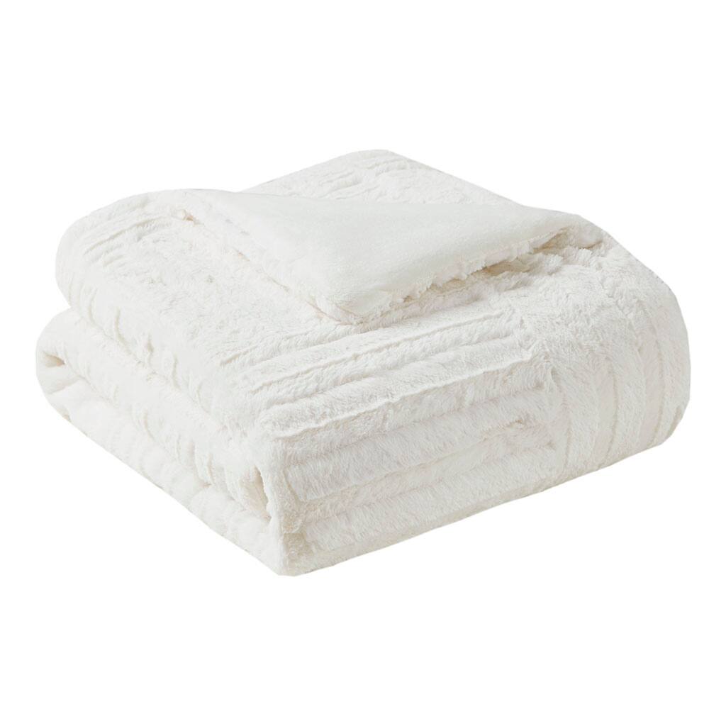Front. Gracie Mills - Gracie Mills Shearah Plush Down Alternative Throw Blanket - Ivory.