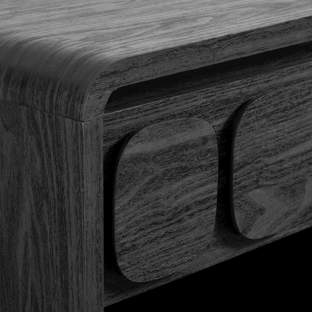 Back. FurniFact - Wooden Nightstand with Single Drawer and Modern Design - Black.