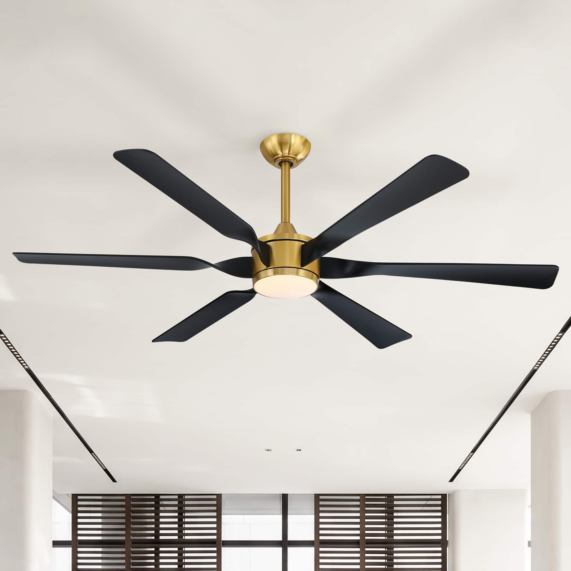 Parrot Uncle - 60-Inch Modern DC Motor Ceiling Fan with Dimmable LED Light and Remote - Gold price history on PriceWatchPro