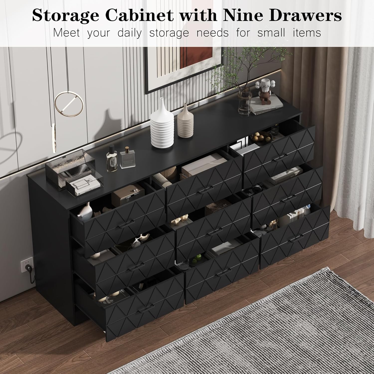 Storage Cabinet with Nine Drawers  
Meet your daily storage needs for small items