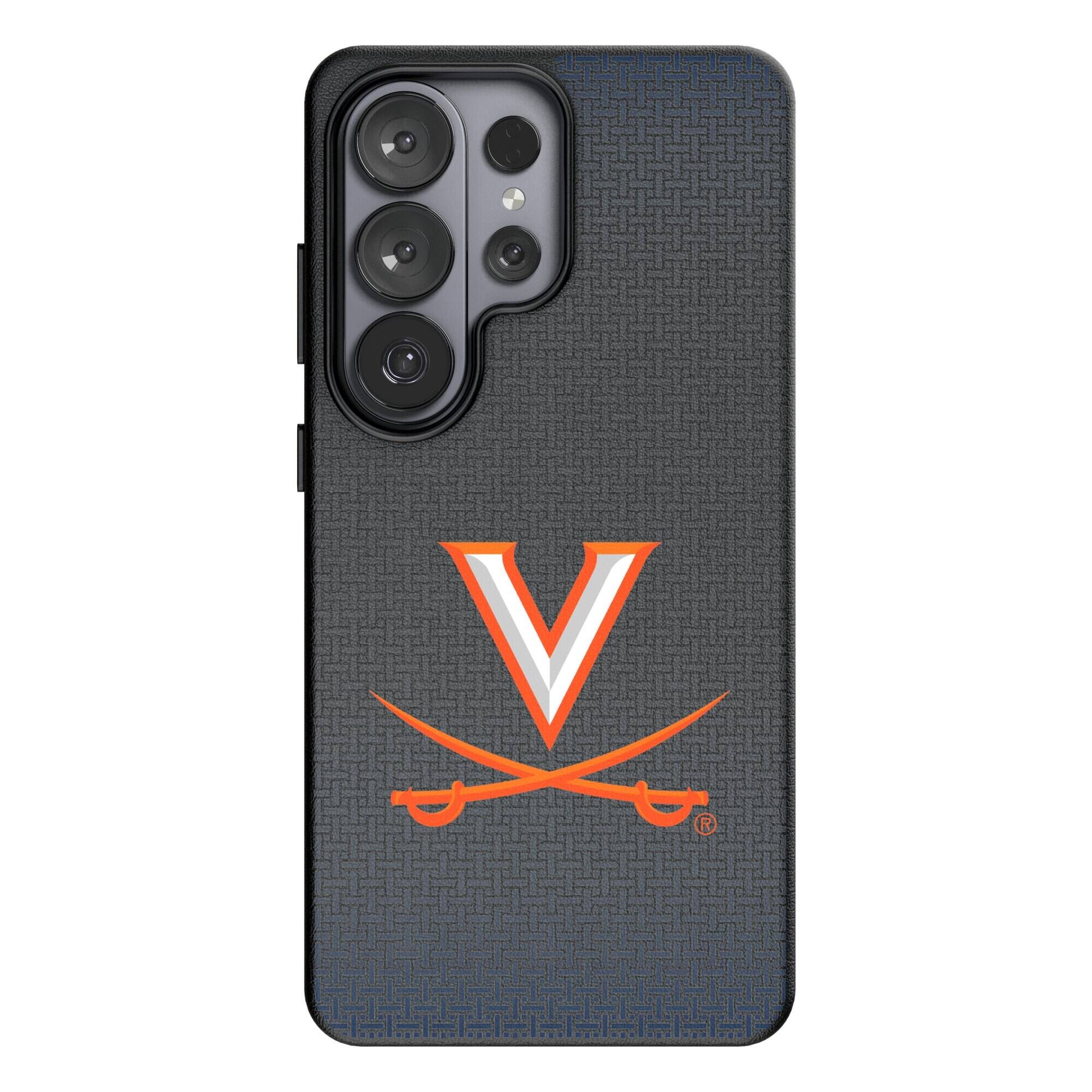 Front. Keyscaper - Virginia Cavaliers Linen Galaxy Magnetic Bump Case - S26 - Black.