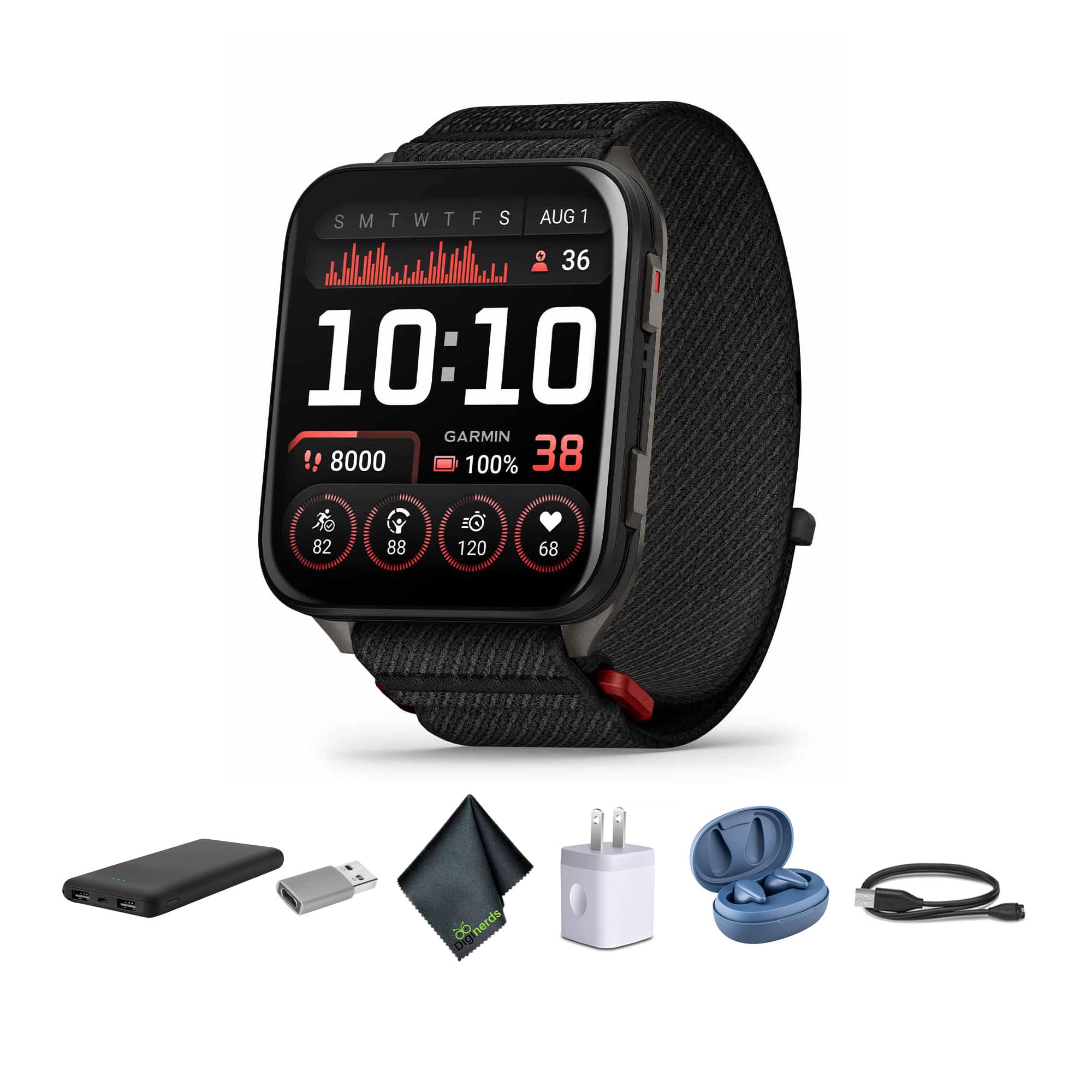 Garmin - Venu X1 Lightweight GPS Smartwatch, Black with Slate Titanium Caseback - Black/Slate - (2025)