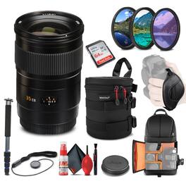 Leica - Summarit-S 35mm f/2.5 ASPH Lens (11064) + 64GB Memory Card + Padded Lens Case + Filter Kit + BackPack + Full Size - Black