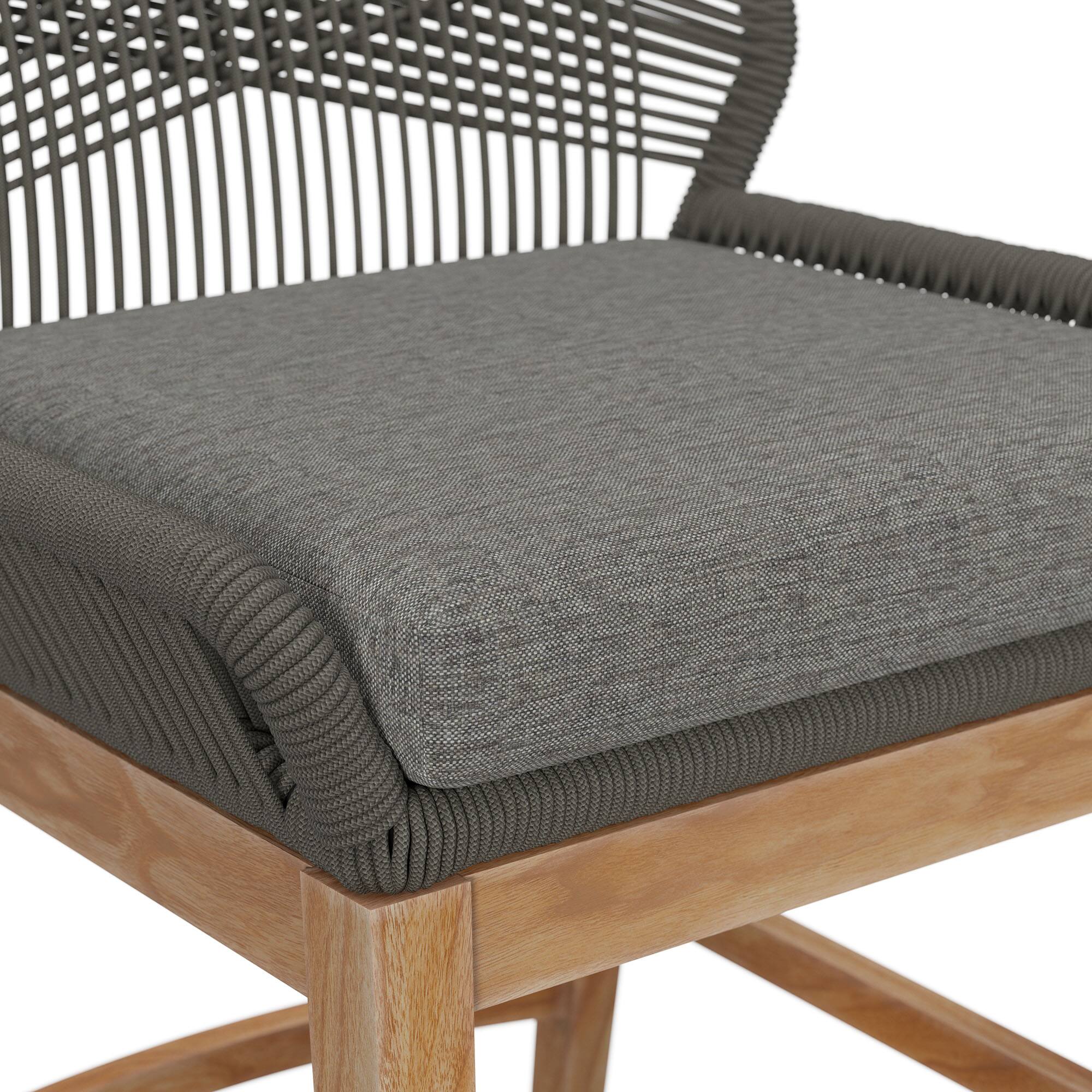 Alt View 5. Modway - Wellspring Outdoor Patio Teak and Rope Counter Stool by Modway - Gray Graphite.