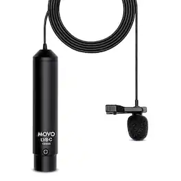 MOVO - LV8-C Broadcast-Quality XLR Lavalier Cardioid Condenser Wired Microphone with 12mm Mic Capsule for Accurate Voice