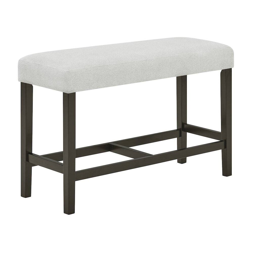 New Classic Furniture - Carissa Counter Bench with Upholstered Seat in Stone - Espresso/Gray