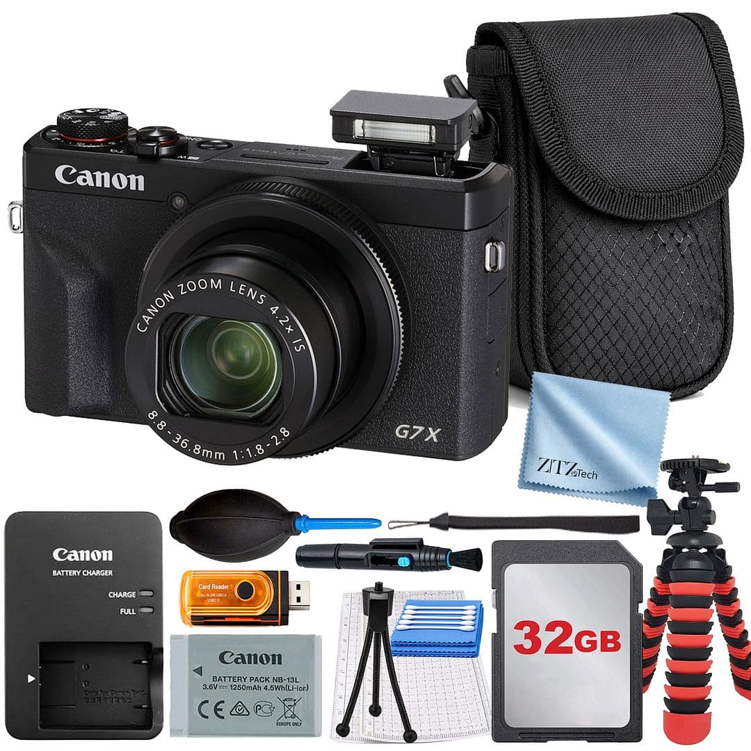 Canon - PowerShot G7 X Mark III Camera with 32GB Card + ZeeTech Advanced Bundle - Black