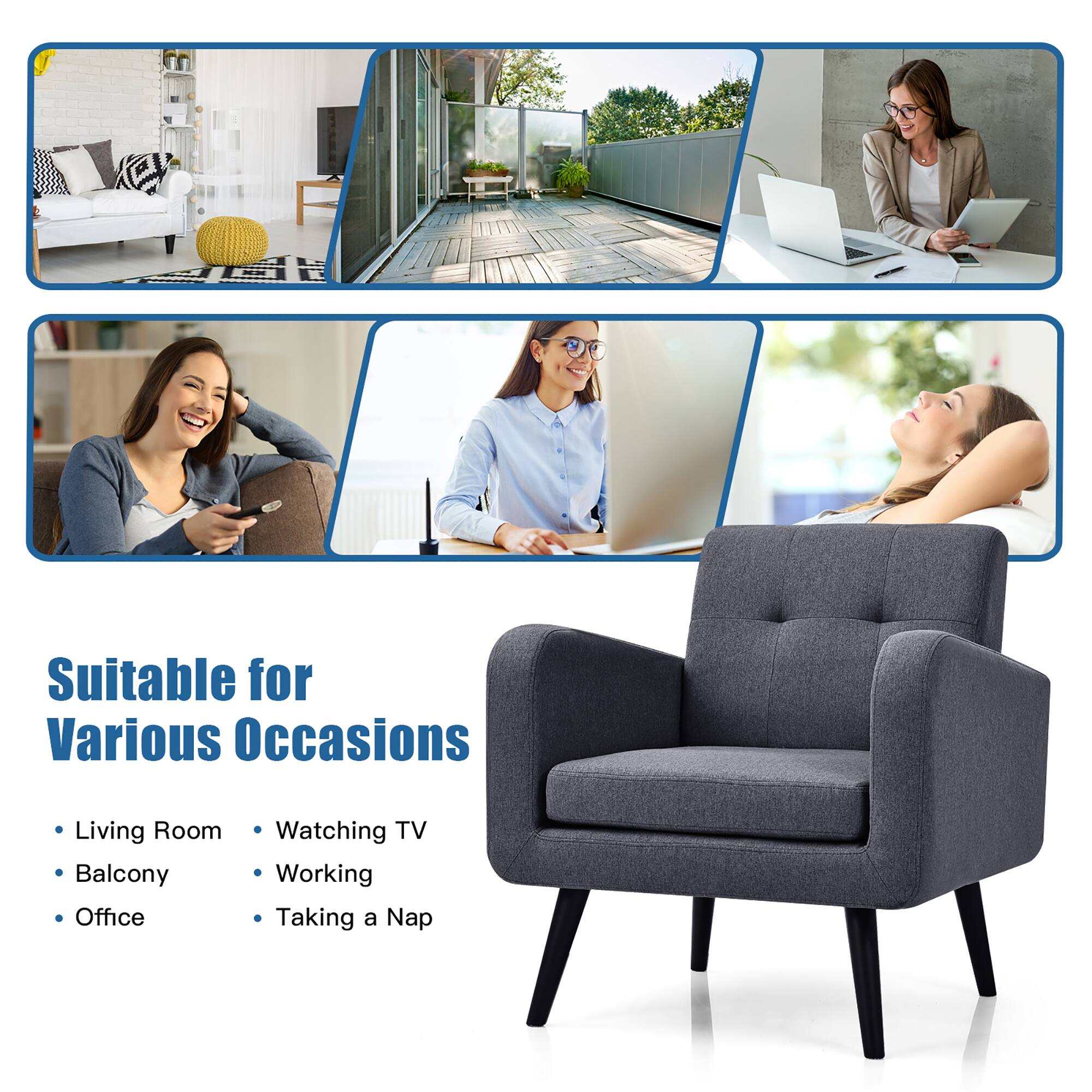 Suitable for Various Occasions: Living Room, Watching TV, Balcony, Working Office, Taking a Nap.