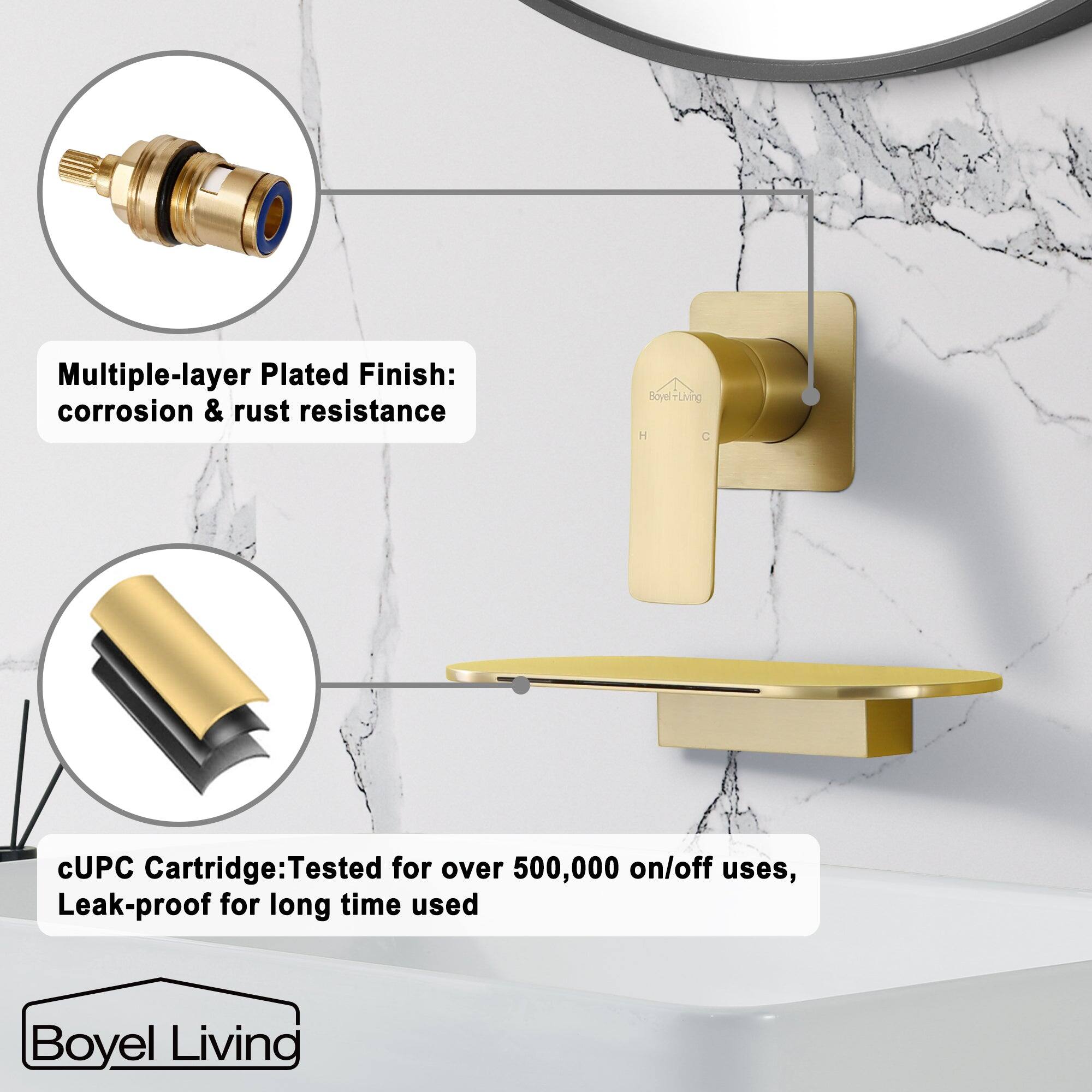 Multiple-layer Plated Finish: corrosion & rust resistance

cUPC Cartridge: Tested for over 500,000 on/off uses, Leak-proof for long time used

Boyel Living