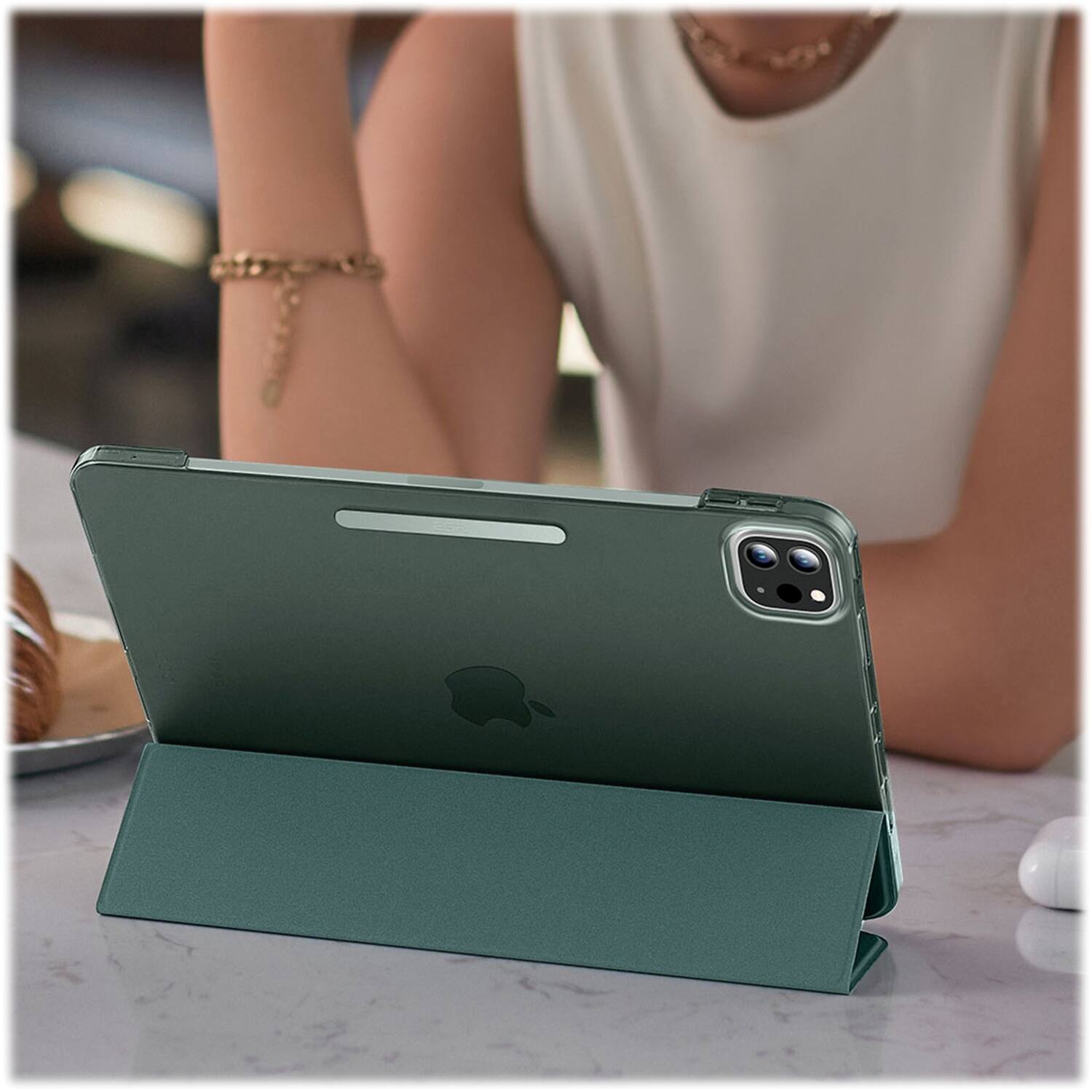 Alt View 17. SaharaCase - Venture Series Tri-Fold Folio Case for Apple iPad Pro (M4 2024/M5 2025) 11" - Cactus Green.
