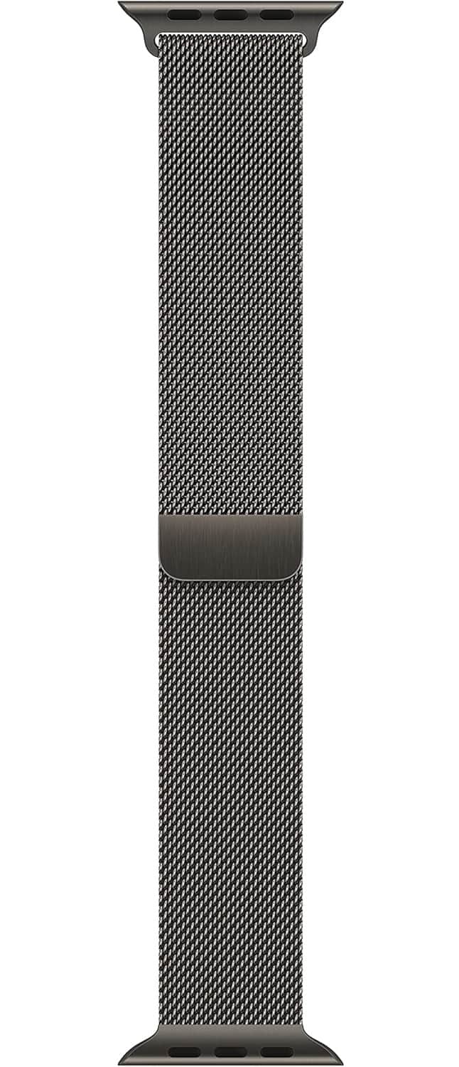 Front. Apple - Apple Watch Band - Milanese Loop (45mm) - Graphite - Gray.