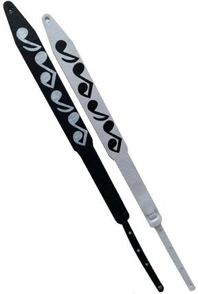 Front. Axe Heaven - Stevie Ray Vaughan - Axe Heaven Stevie Ray Vaughan SRV Musical Note White Mini Guitar Strap Replica - COLLECTIBLES - Multicolor.