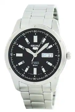 Seiko - Automatic 21 Jewels Japan Made SNKN13 SNKN13J1 SNKN13J Men's Watch - Black