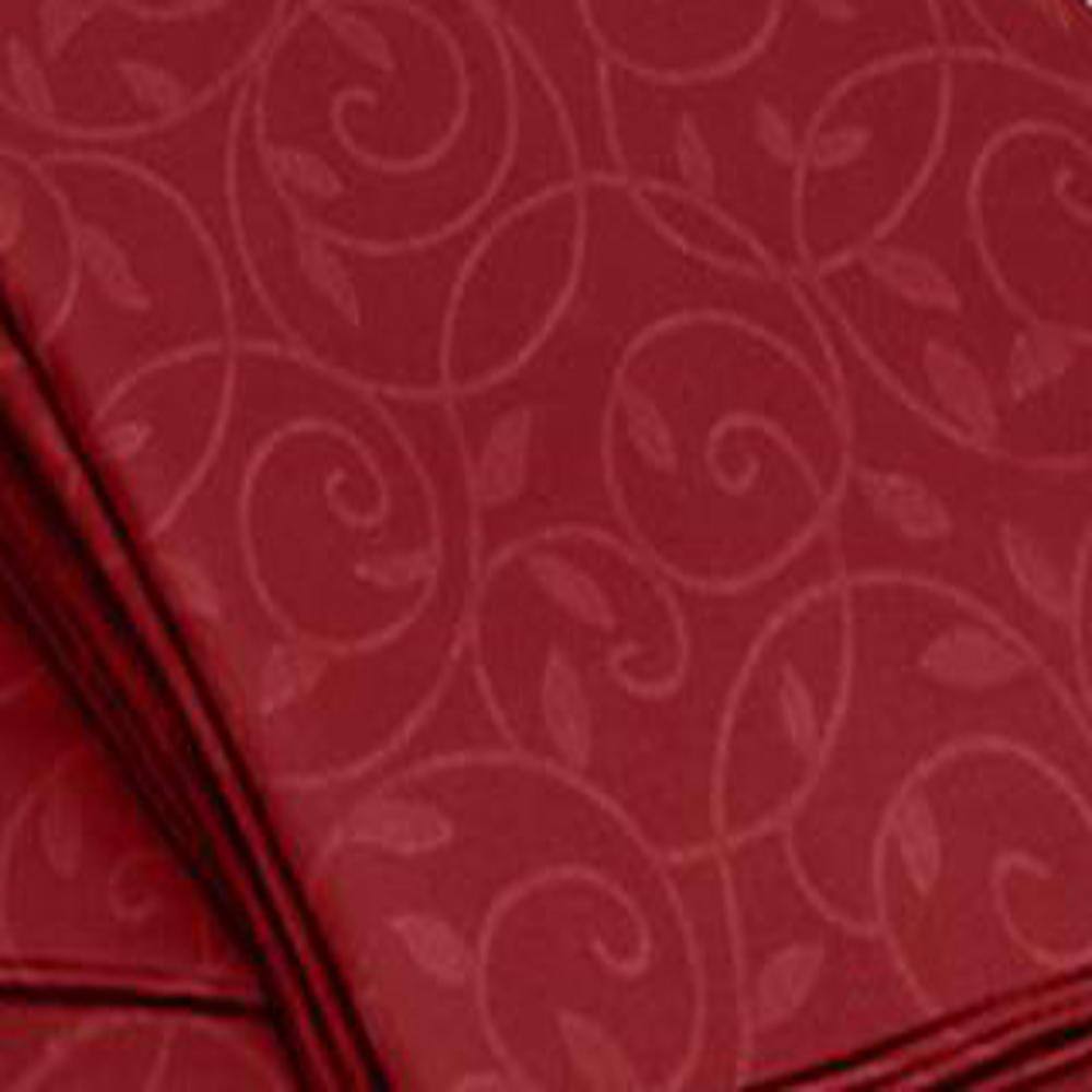 Alt View 2. Plazatex - Plazatex Vine Print 90GSM Brushed Microfiber Soft Wrinkle Free Sheet Set - Full 54x75", Burgundy - Burgundy.