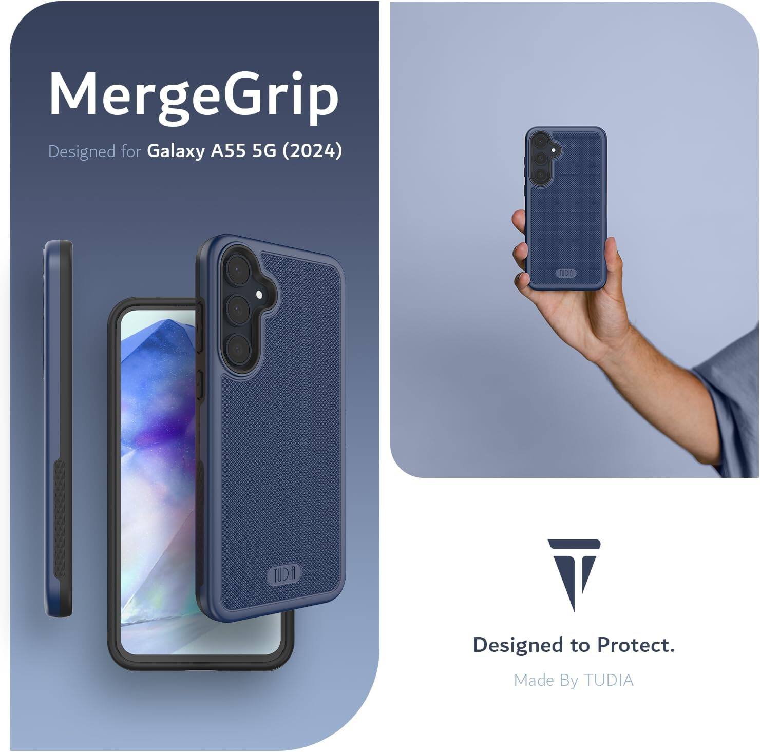 MergeGrip  
Designed for Galaxy A55 5G (2024)  

TUDIA  
Designed to Protect.  
Made By TUDIA