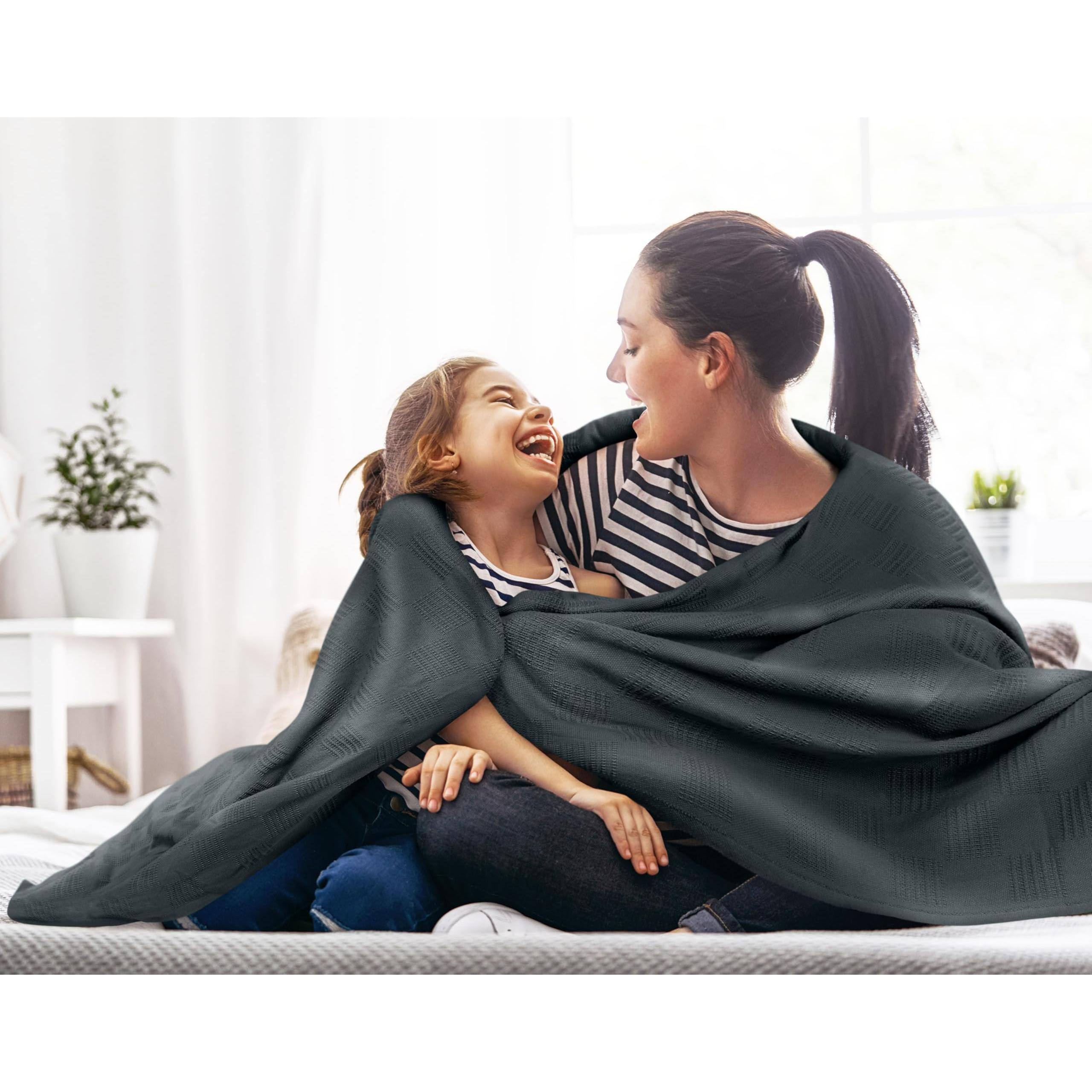 Alt View 3. Paradigms Interiors - Smoke Cotton Blanket queen Size - 350gsm Lightweight Soft And Breathable Thermal For All Seasons Dobby Weav... - Burgundy-Queen.