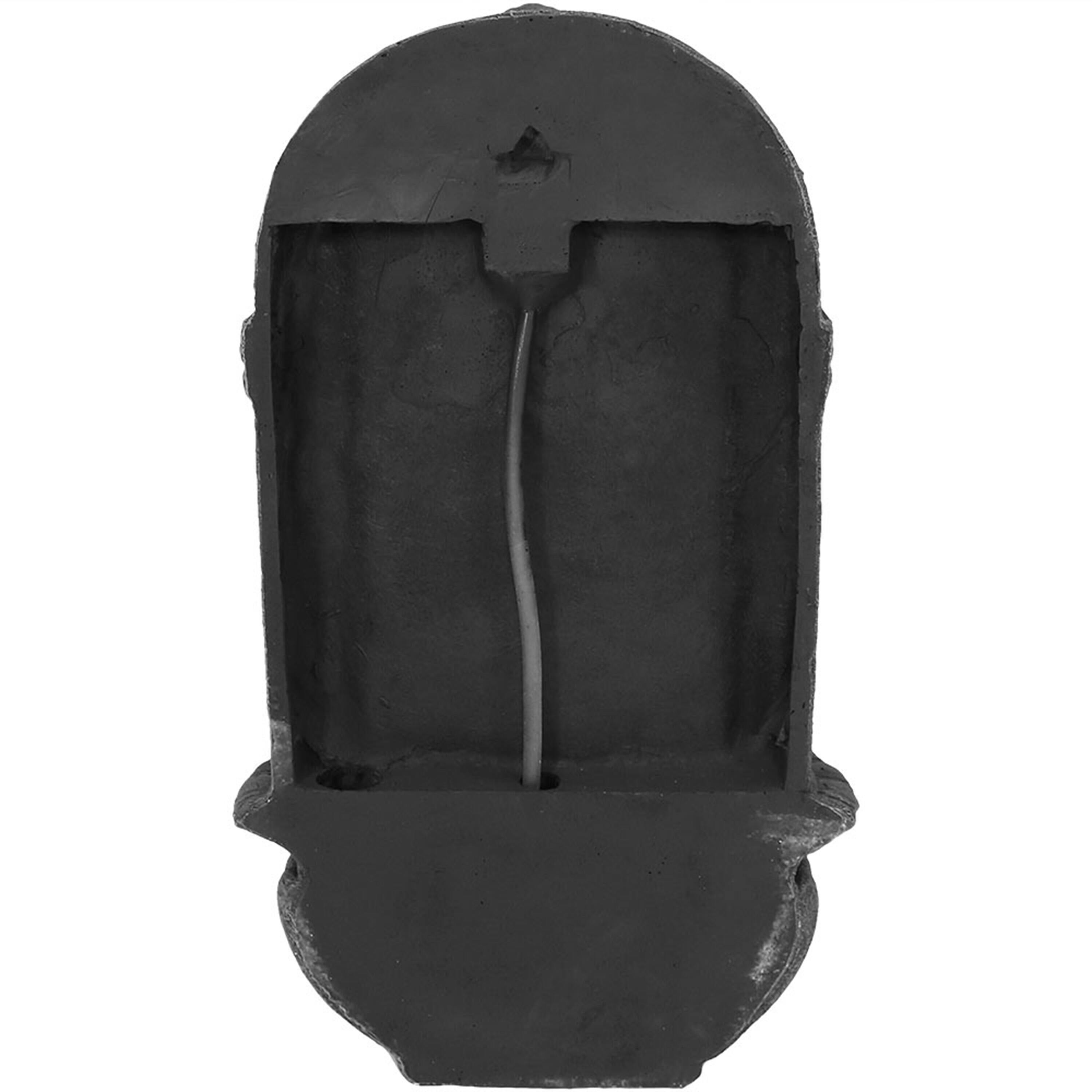 Alt View 7. Sunnydaze - Florence Outdoor Solar Wall Fountain with Battery - Florentine Stone.