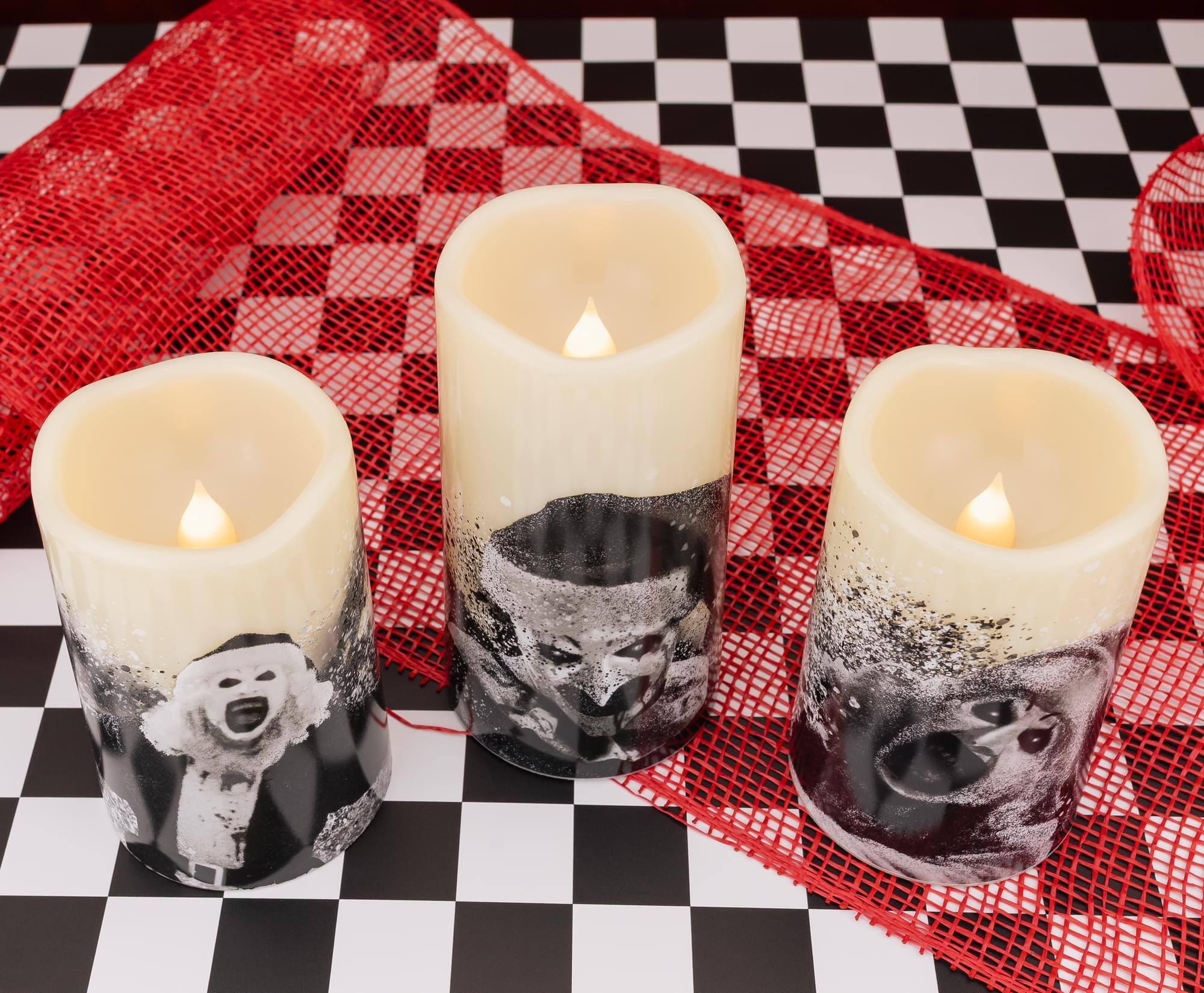 Alt View 3. Surreal Entertainment - Terrifier 3-Piece LED Flameless Candle Set With Remote Control - Multi-Colored.
