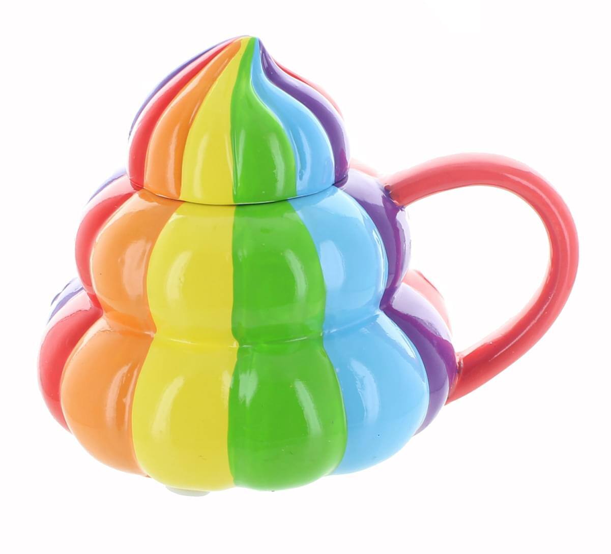 Alt View 1. Seven20 - Glitter Galaxy Collectibles | Rainbow Poop Emoji Mug with Lid | 20 oz - Multi-Color.