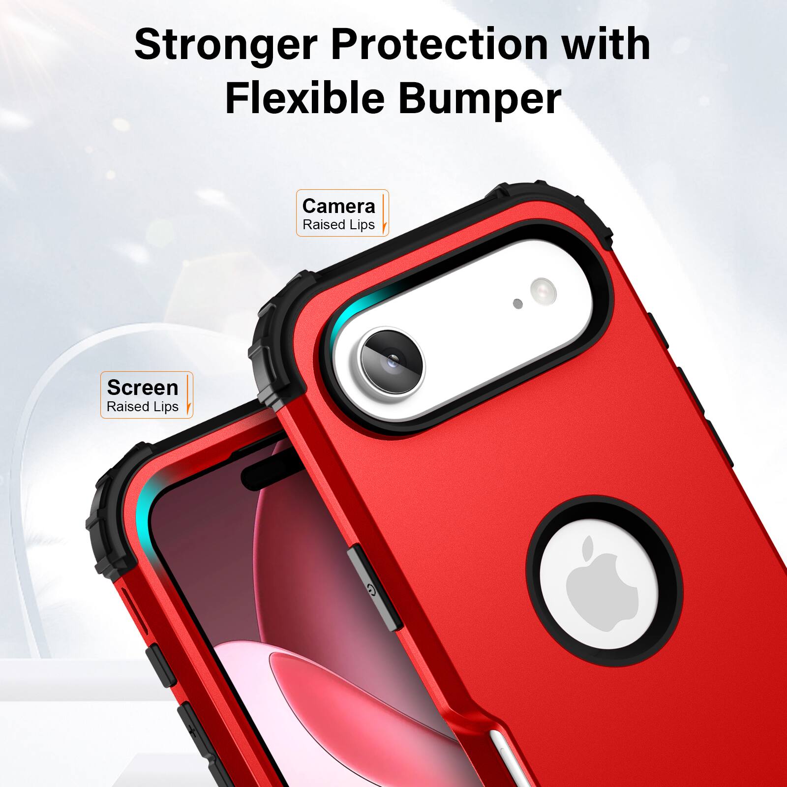 Stronger Protection with Flexible Bumper  
Camera Raised Lips  
Screen Raised Lips