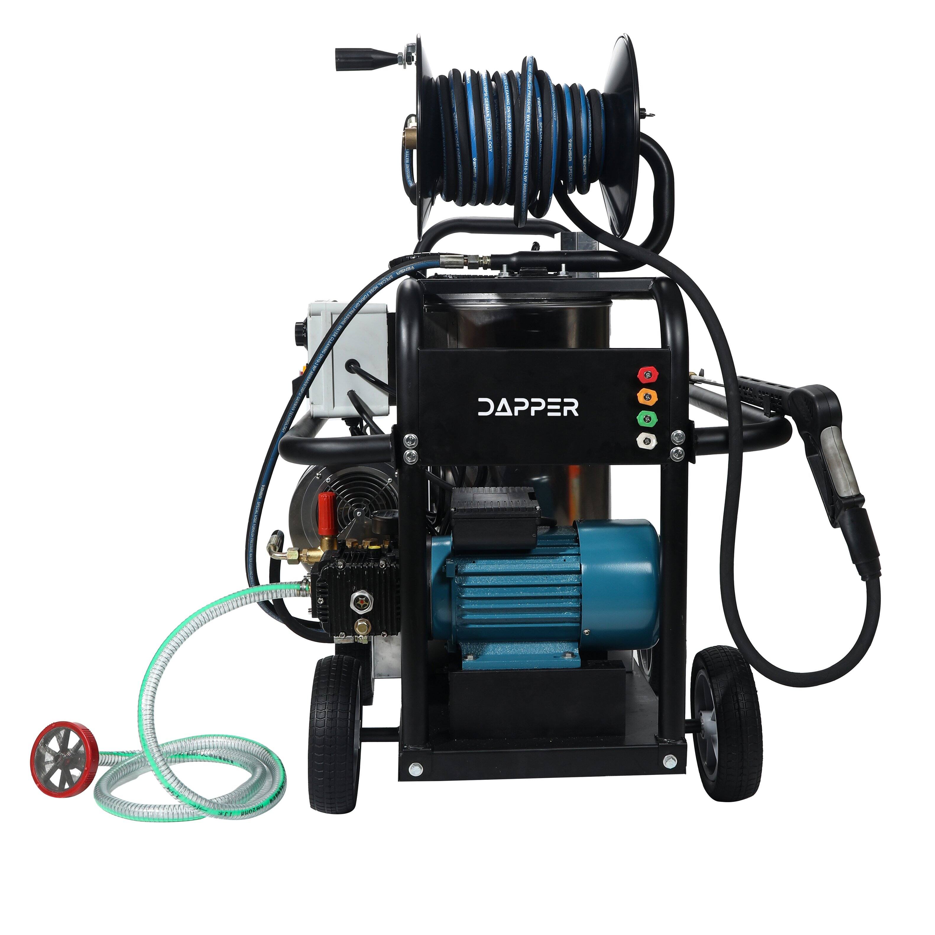 Angle. Dapper Supply - Dapper Supply 2600 PSI Electric Hot Water Pressure Washer 4 0 GPM Diesel Heated with 50 ft Hose 120V - Black.
