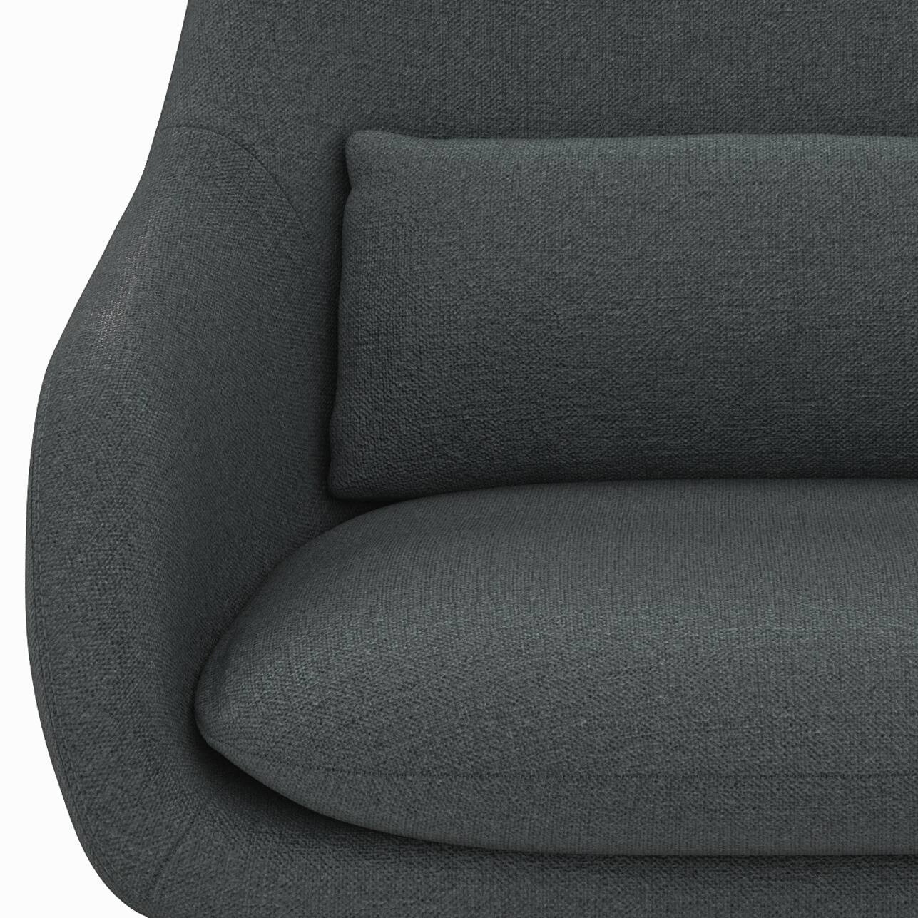 Alt View 1. Simpli Home - Elmont 30 inch Wide Mid Century Modern Accent Chair in Steel Grey Linen fabric - Steel Grey.