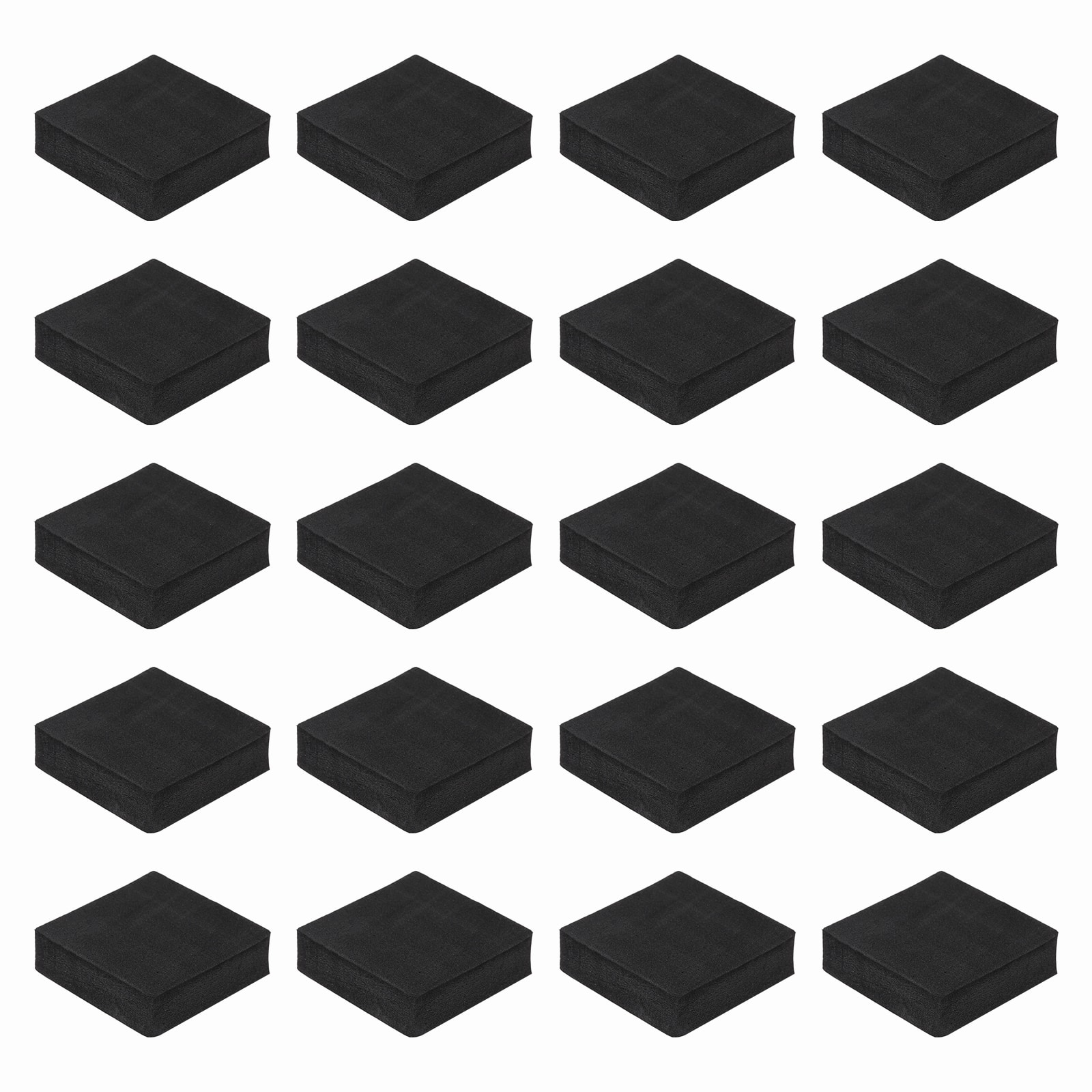 Unique Bargains - Single Sided Speaker Isolation Pads 50x50x15mm Square EVA Acoustic Foam Anti-Vibration Feet for Speaker Subwoofer, 32pcs - Black