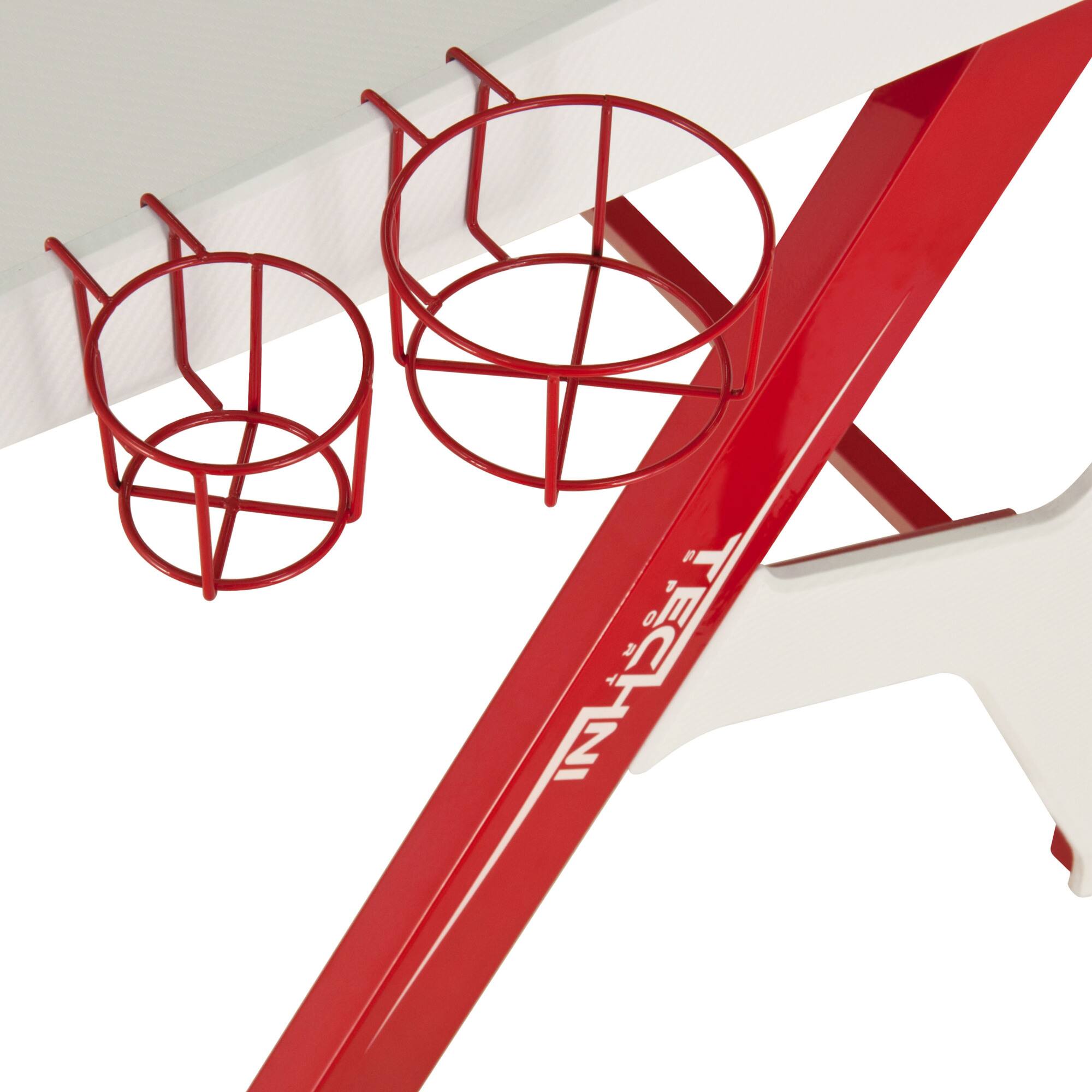 Alt View 7. GOODSILO - Ergonomic Gaming Desk Workstation with Cupholder and Headphone Hook for Enhanced Gaming Experience - Red.