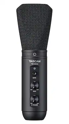 Front. TASCAM - USB Microphone - Black.