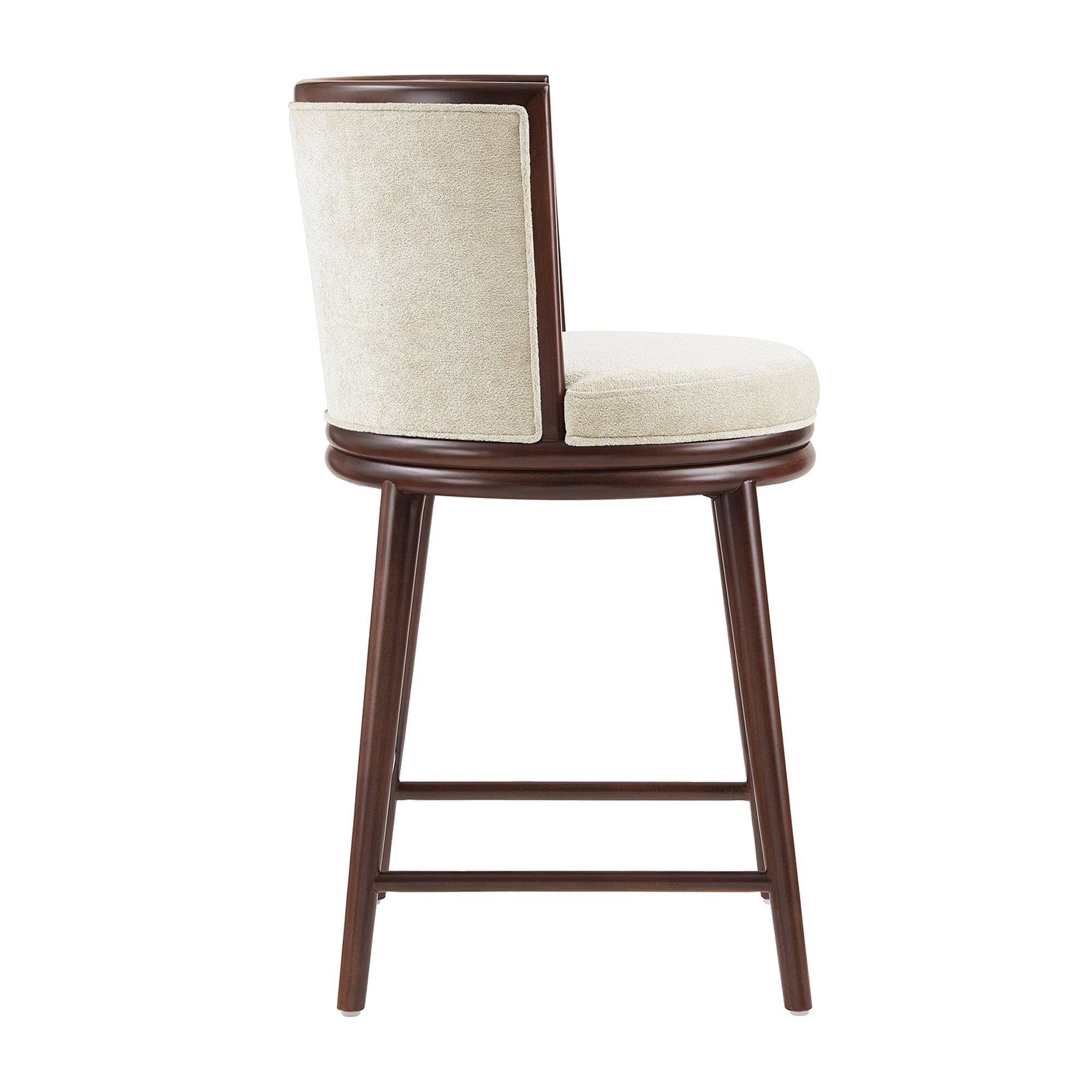 Alt View 3. Manhattan Comfort - Evalyn Modern Wood Upholstered Counter Stool - Cream.