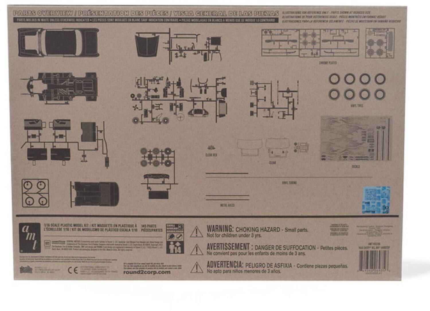 PARTS OVERVIEW / PRÉSENTATION DES PIÈCES / VISTA GENERAL DE LAS PIEZAS

1:3 SCALE PLASTIC KIT / KIT DE MODELISMO DE PLÁSTICO A ESCALA 1/3

145 PARTS / 145 PIECES / 145 PIEZAS

WARNING: CHOKING HAZARD - Small parts. Not for children under 3 yrs.
AVERTISSEMENT: DANGER DE SUFFOCATION - Petites pièces. Ne convient pas pour les enfants de moins de 3 ans.
ADVERTENCIA: PELIGRO DE ASFIXIA - Contiene piezas pequeñas. No apto para niños menores de 3 años.

round2corp.com

CE

a m t