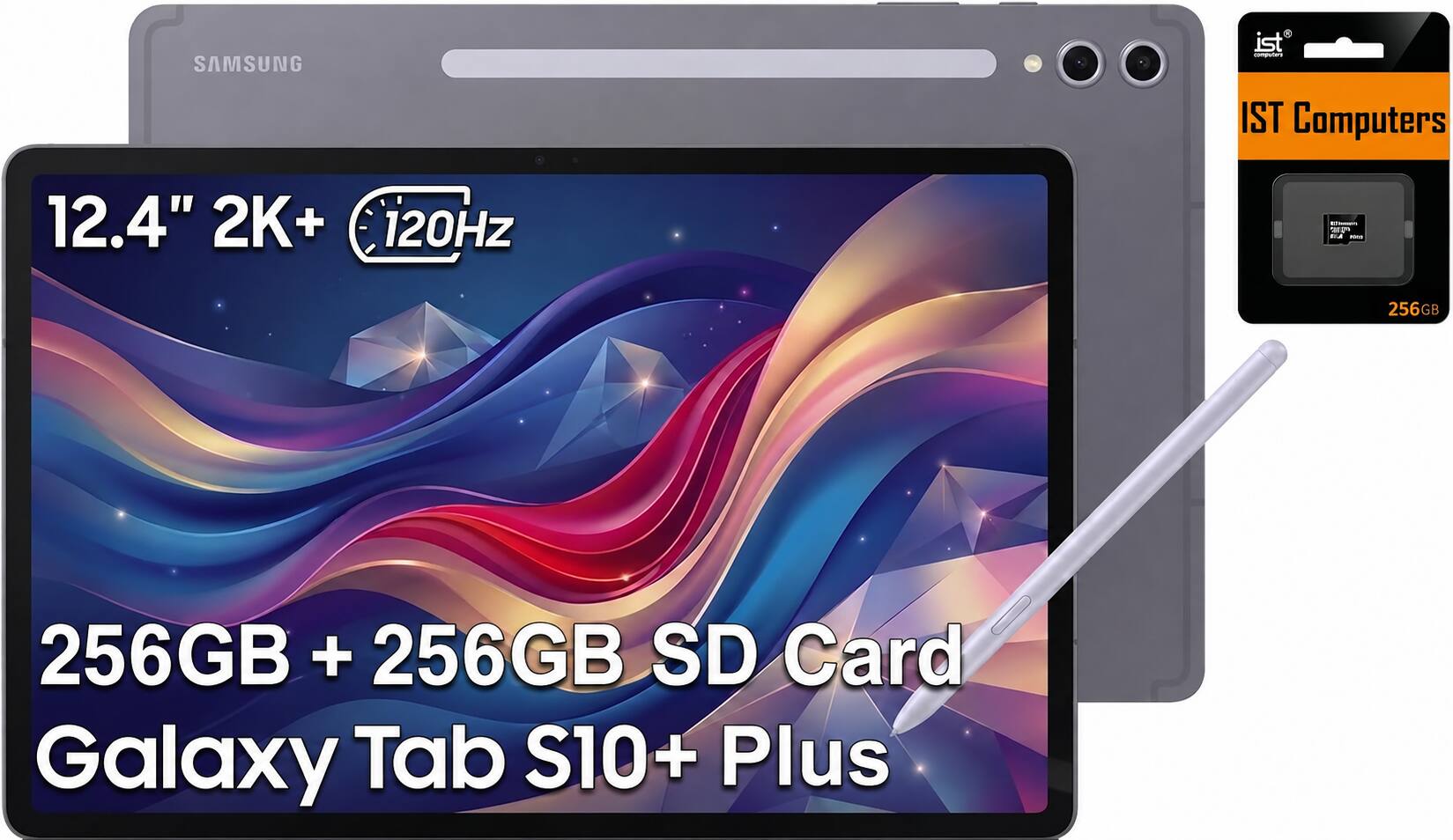 SAMSUNG  
IST Computers  
12.4" 2K+ 120Hz  
256GB + 256GB SD Card Galaxy Tab S10+ Plus