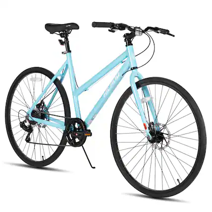 Front. HILAND - HILAND Velo 700C Hybrid Bike - City Bicycle for Men Women - Blue - L Size - Blue.