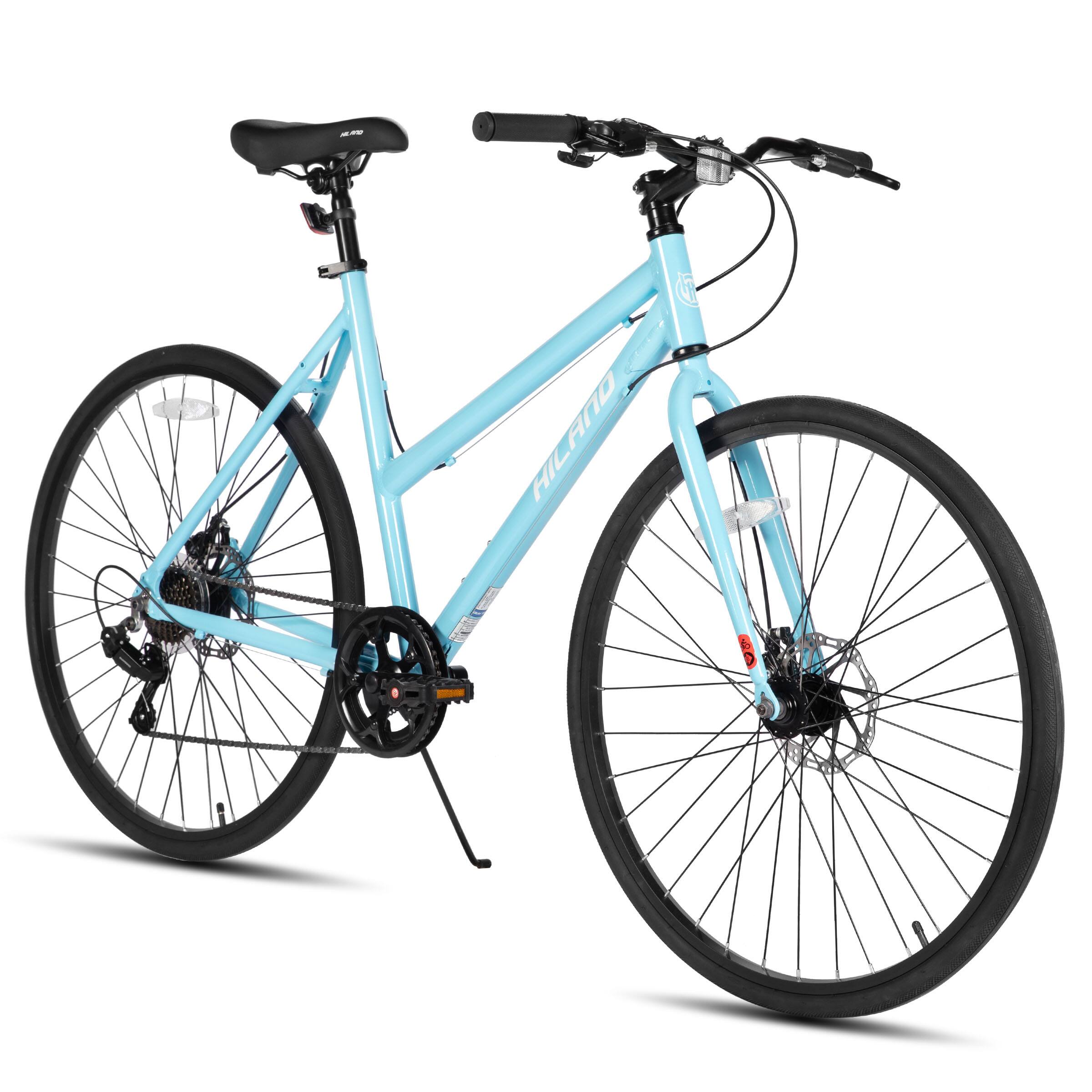 HILAND - Velo 700C Hybrid Bike - City Bicycle for Men Women - M Size - Blue