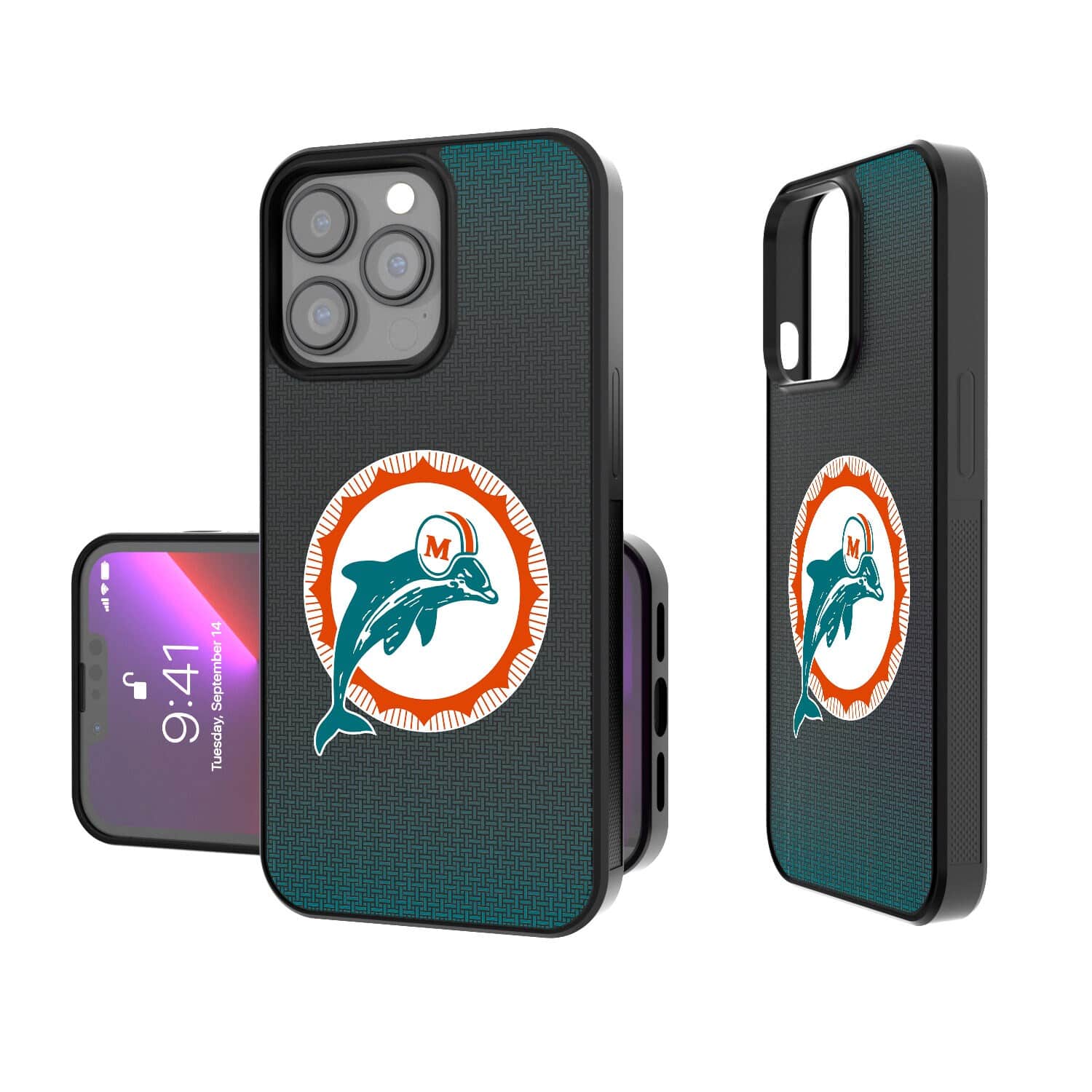 Keyscaper - NFL - Miami Dolphins Linen Logo iPhone Bump Case - 16 - Black price history on PriceWatchPro
