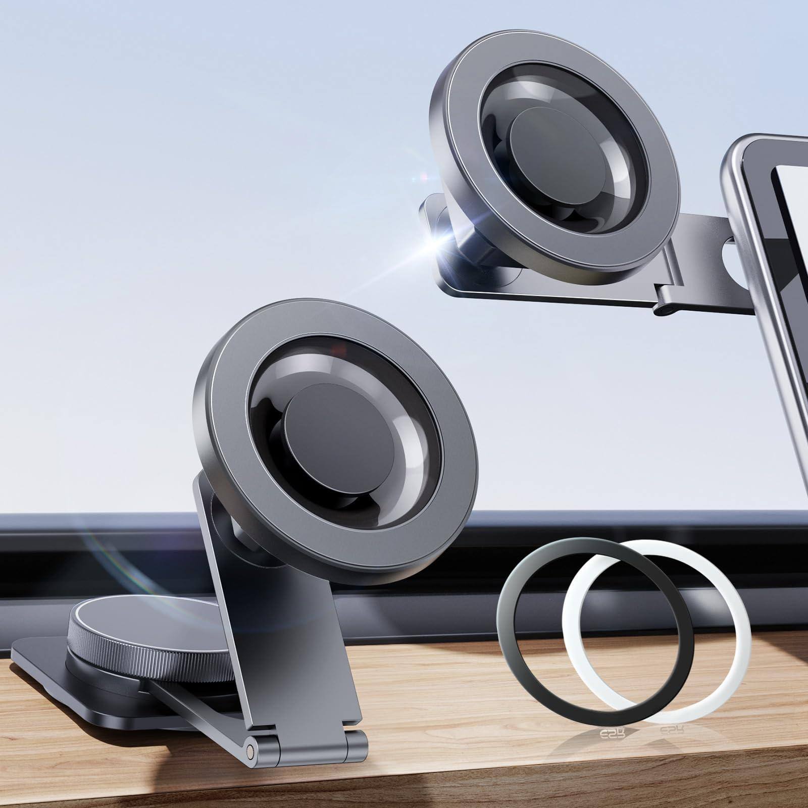 Front. TECH SAFARI - For Magsafe Car Mount Phone Holder Touchscreen Magnetic 17 16 16e 15 14 13 12 S25 Pixel 10 Charging Not - Dashboard/Tesla Car Mount.