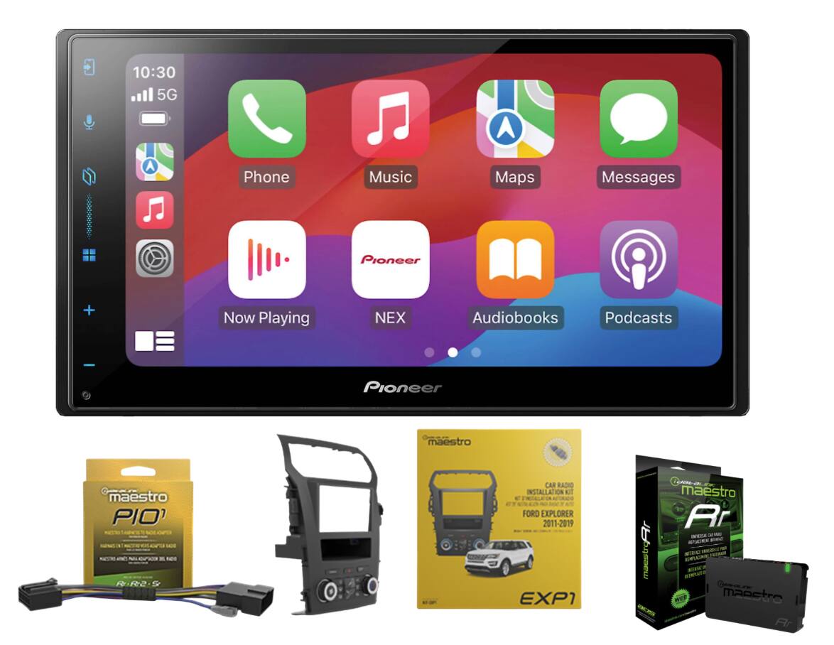 Pioneer - DMH-W3050NEX Digital Receiver Backup Camera + ADSMRR + KITEXP1 for Ford Explorer 2011-2019 w 4.3" screen - Black