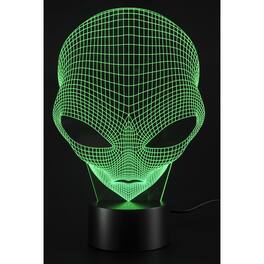 JuzToys - 3D Night Light for Kids, 3D Illusion Grow LED Alien Shapes Lamp 7 Colors USB Power, LED Lamp for Bedrooms and Offices - Black