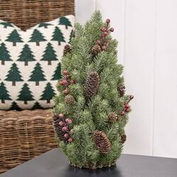Angle. BreeBe - Icy Berries & Pine Cone Tree - 18"H - Multicolor.