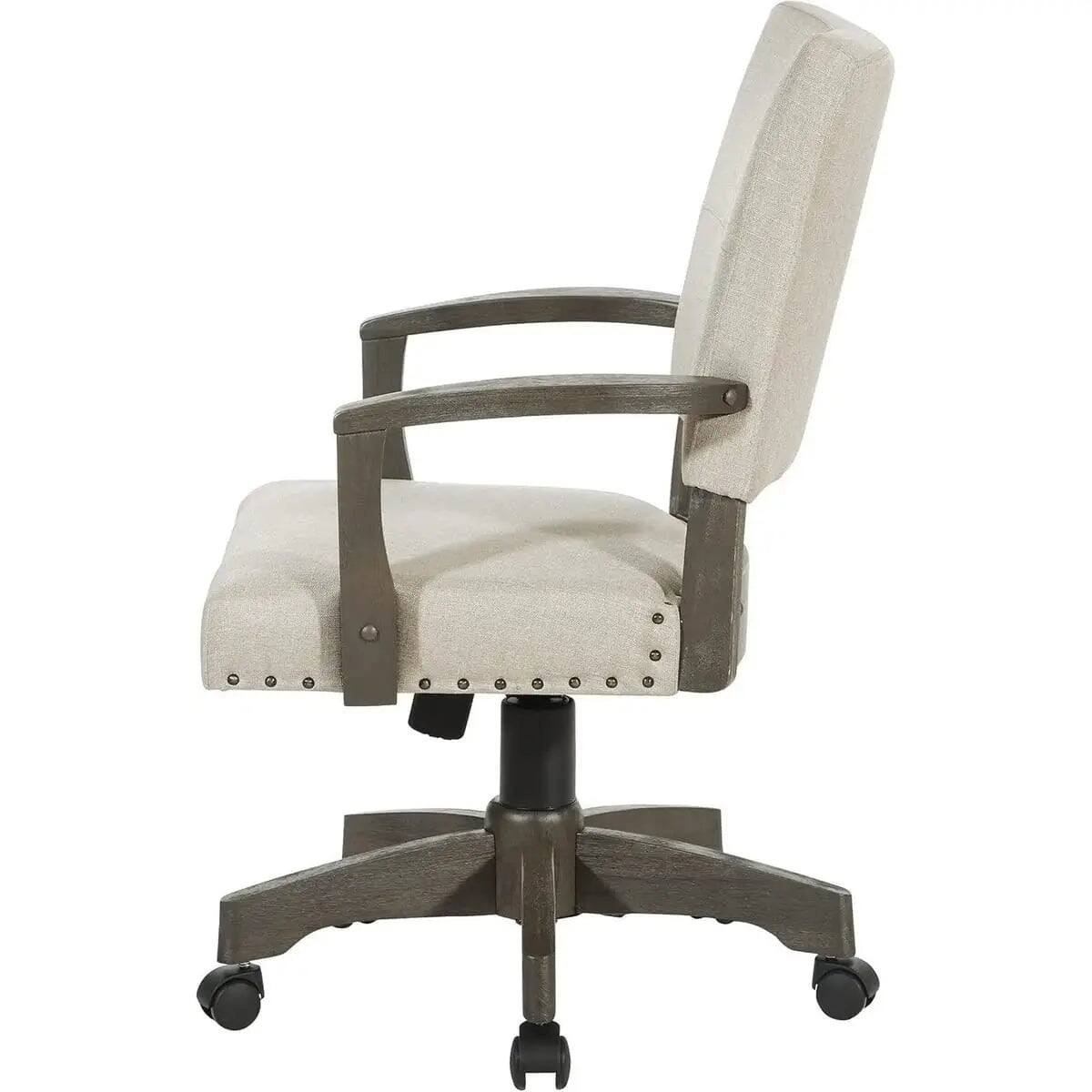 Alt View 2. Office Star Products - Santina Deluxe Cushioned Banker's Chair for Elegant Home Office - Beige.