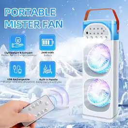 Loheer - Portable Air Conditioner Mini Air Cooler Evaporative Misting Fan with Three Speeds for Home Office Cooling