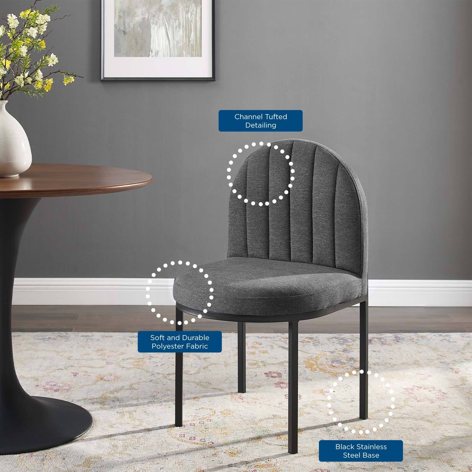 Isla Channel Tufted Upholstered Fabric Dining Side Chair - Thumbnail 2
