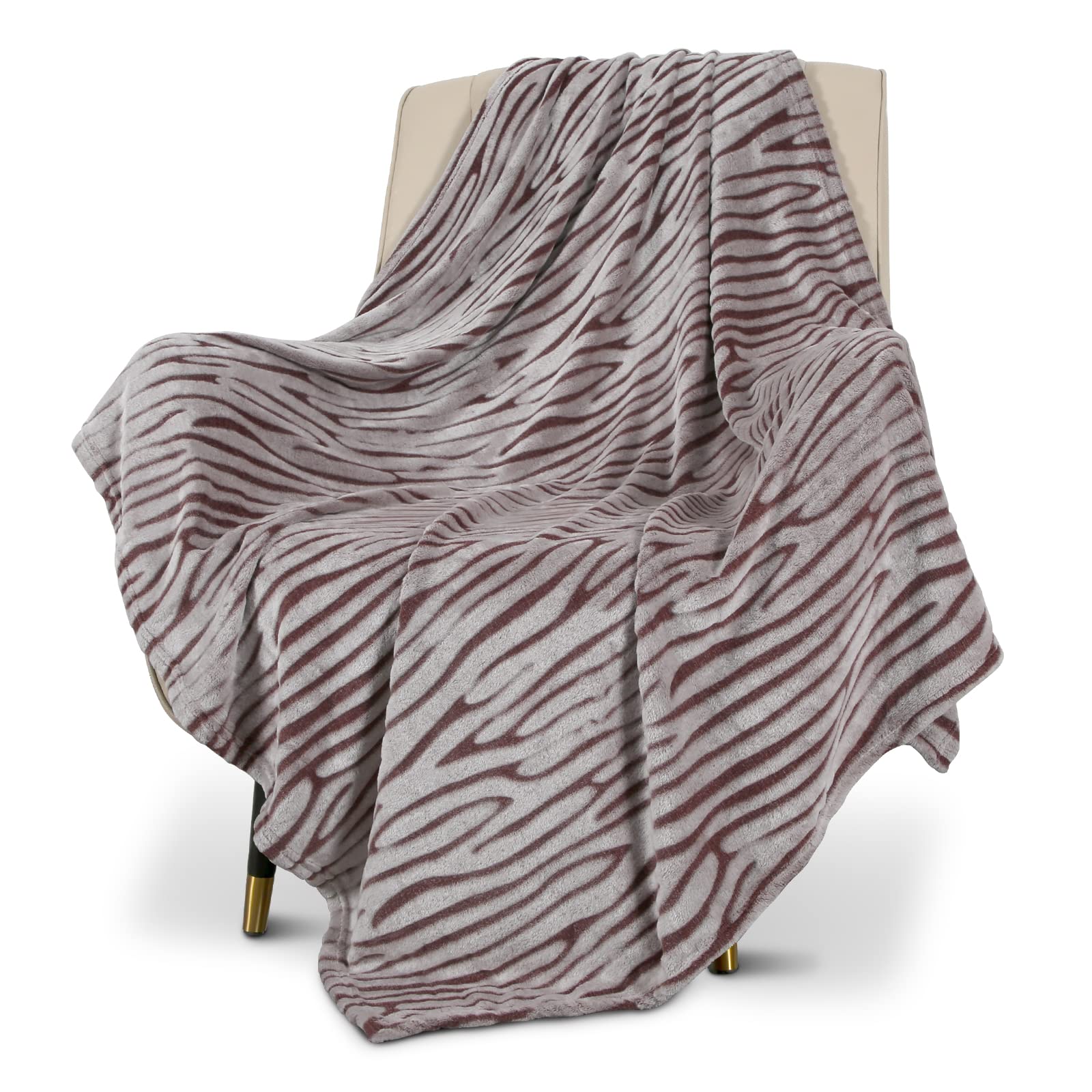 3d Brown Zebra Print Fleece (50x60 IN)