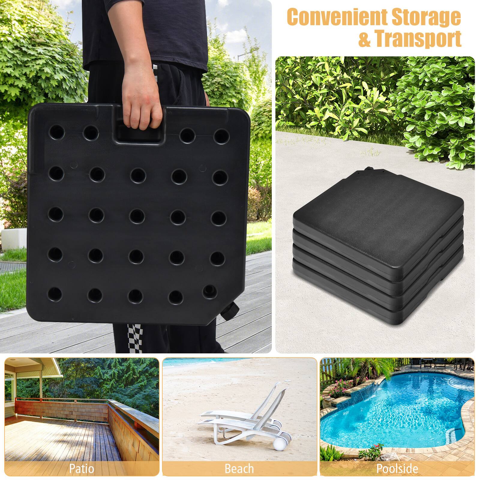Convenient Storage & Transport

Patio  
Beach  
Poolside